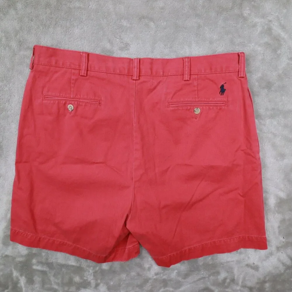 Polo Ralph Lauren Vintage‎ Men's Light Red Faded Pleat Front Shorts size 36